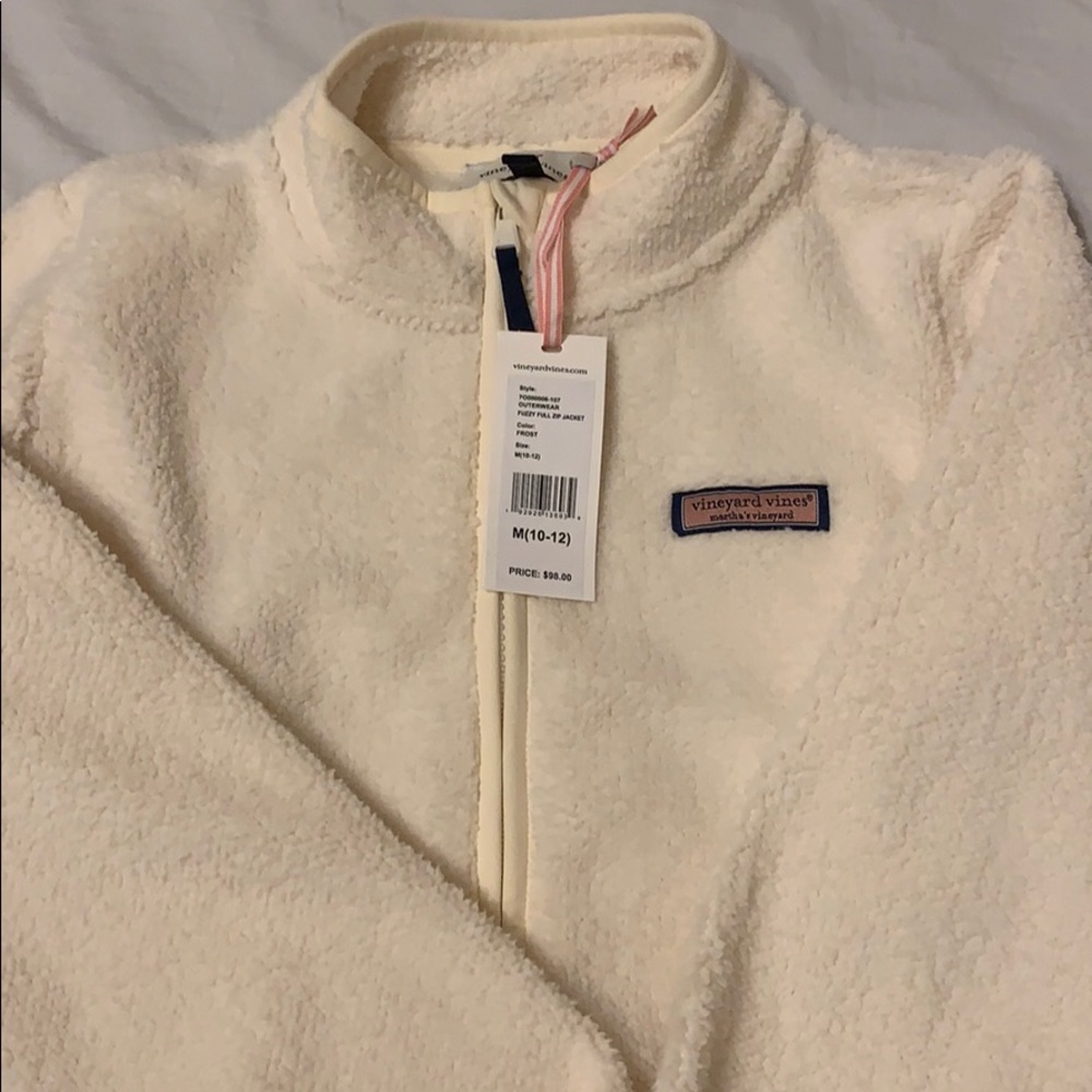 Vineyard Vines Cream Kids Jacket fleece zip